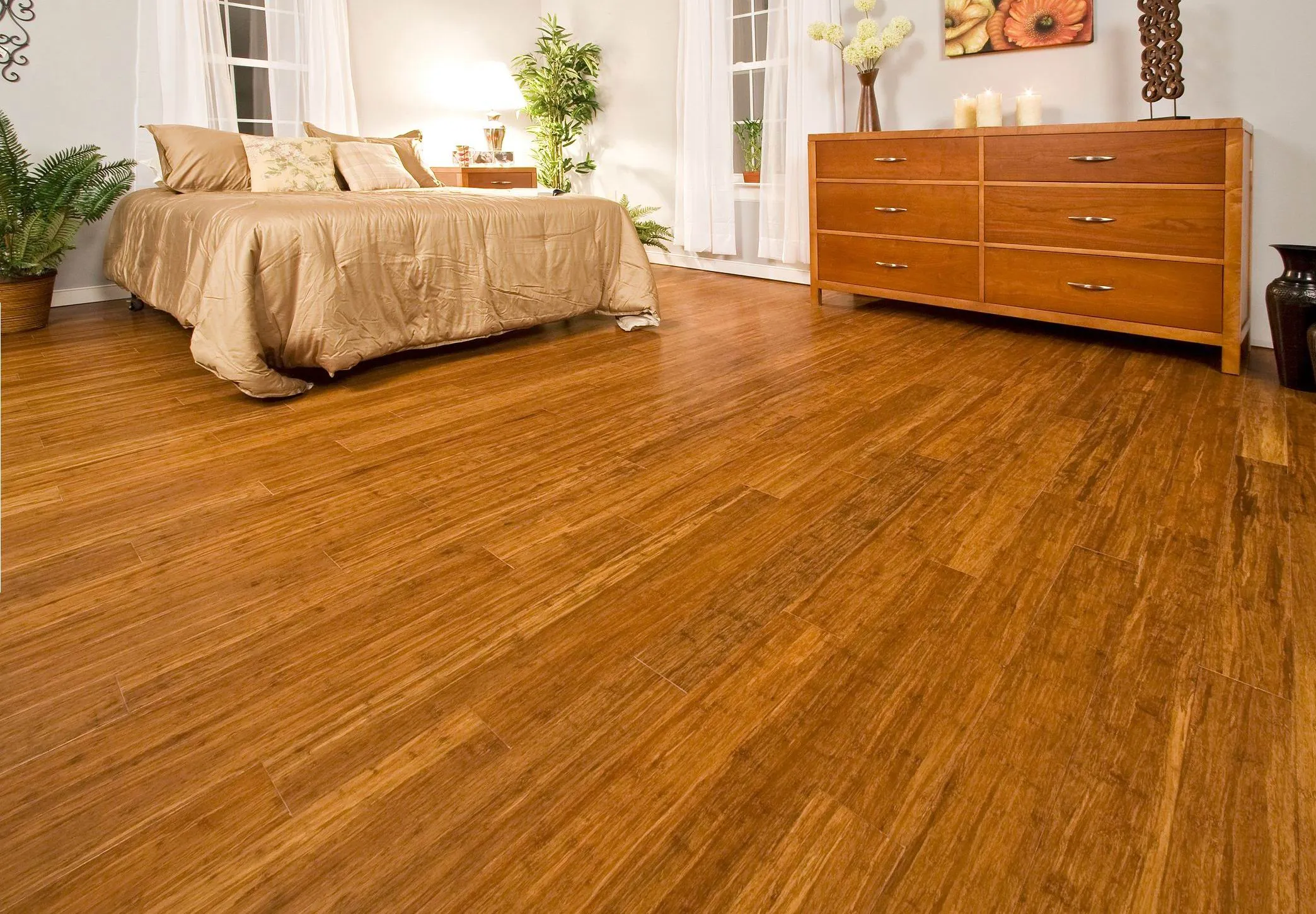 Lát sàn vinyl bằng chất liệu PVC chống thấm nước